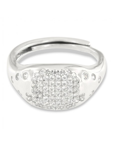 Anello Argento Rodiato Chevalier Zirconi Bianchi [7c1ab2f9]