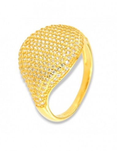 Anello Argento Dorato Chevalier Zirconi Bianchi [116a43a6]