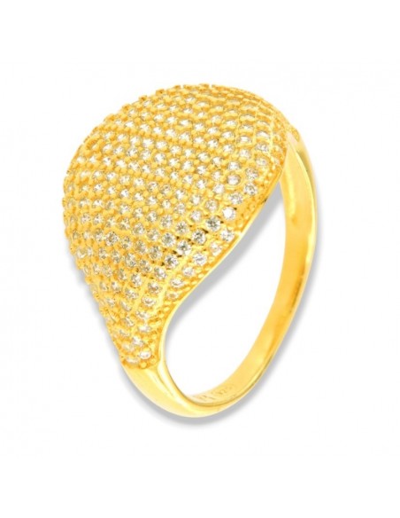 Anello Argento Dorato Chevalier Zirconi Bianchi [116a43a6]