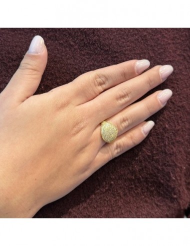 Anello Argento Dorato Chevalier Zirconi Bianchi [bd0045da]