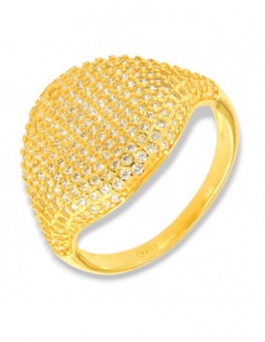 Anello Argento Dorato Chevalier Zirconi Bianchi [0a1d84de]