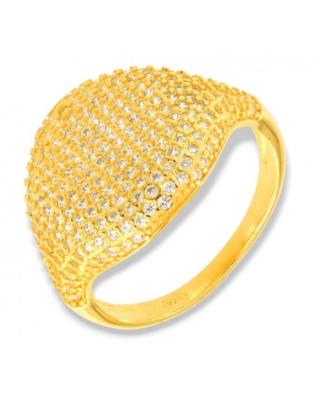 Anello Argento Dorato Chevalier Zirconi Bianchi [0a1d84de]