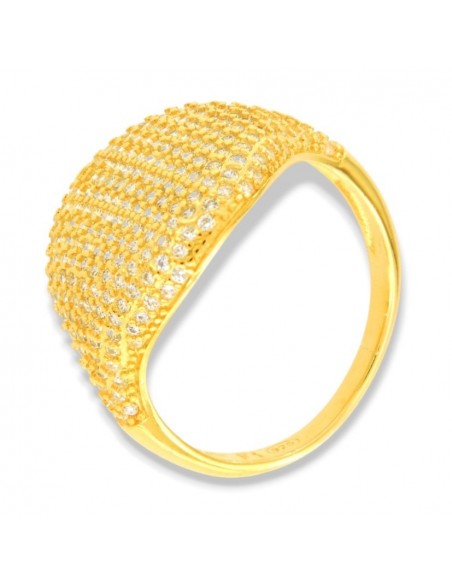 Anello Argento Dorato Chevalier Zirconi Bianchi [0f4dc3c0]