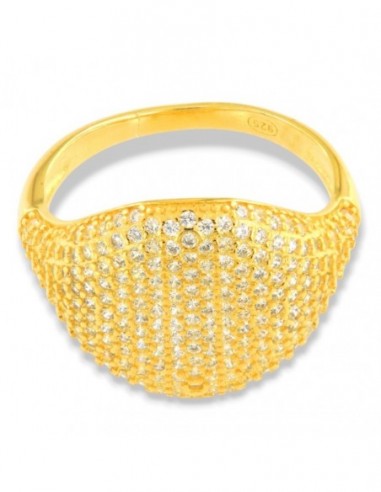 Anello Argento Dorato Chevalier Zirconi Bianchi [617641c9]