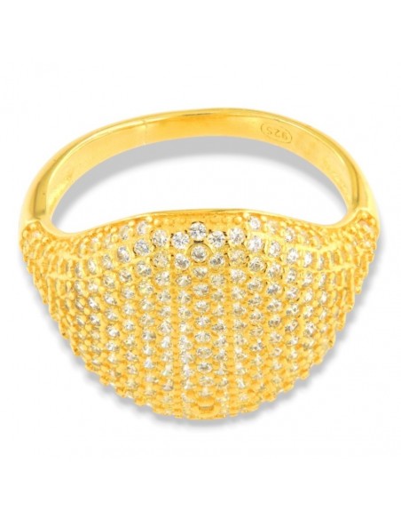 Anello Argento Dorato Chevalier Zirconi Bianchi [617641c9]