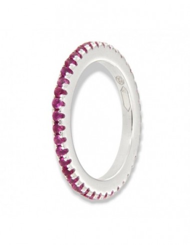 Anello Argento Rodiato Eternity Zirconi Viola 1,5MM [fdad5eb0]