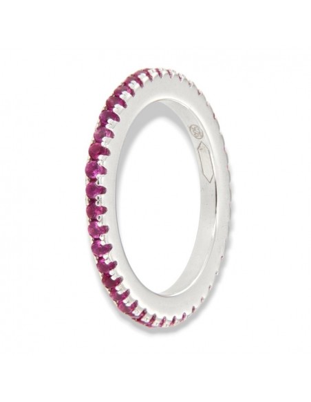 Anello Argento Rodiato Eternity Zirconi Viola 1,5MM [fdad5eb0]