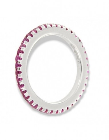 Anello Argento Rodiato Eternity Zirconi Viola 1,5MM [1934748f]