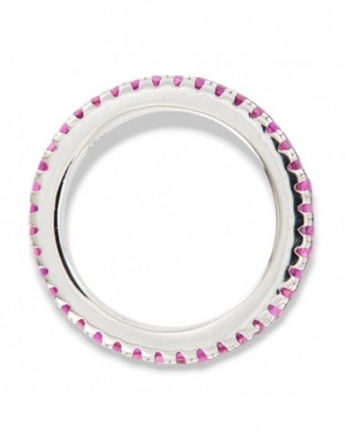 Anello Argento Rodiato Eternity Zirconi Viola 1,5MM [ae29b58b]