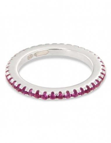 Anello Argento Rodiato Eternity Zirconi Viola 1,5MM [770ff686]