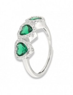 Anello Argento Rodiato Trilogy Cuore Verde [198b2b7e]