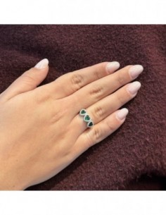 Anello Argento Rodiato Trilogy Cuore Verde [198b2b7e] 2