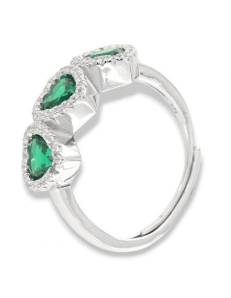 Anello Argento Rodiato Trilogy Cuore Verde [b50ab5f2]