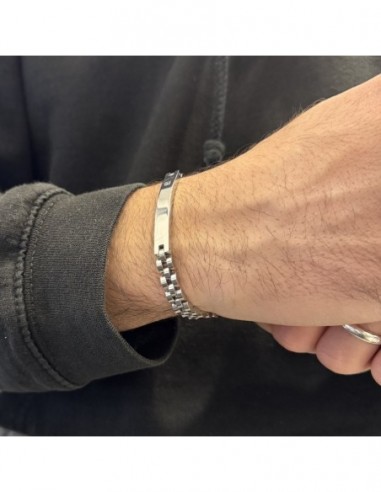 Bracciale Acciaio Piastra Centrale Maglia Jubilee Zircone [0b5708a5]