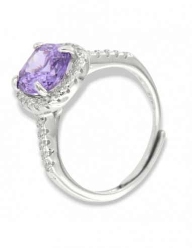 Anello Argento Rodiato Principessa Lilla 8x8MM [38d89fbf]