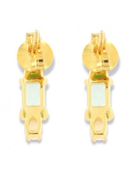 Orecchini Argento Dorato Punto Luce Zirconi Verdi [98577461]