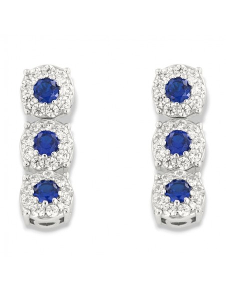 Orecchini Argento Rodiato Pendente Magic Blu 3MM [33c56bea]