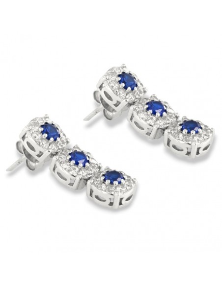 Orecchini Argento Rodiato Pendente Magic Blu 3MM [52556645]