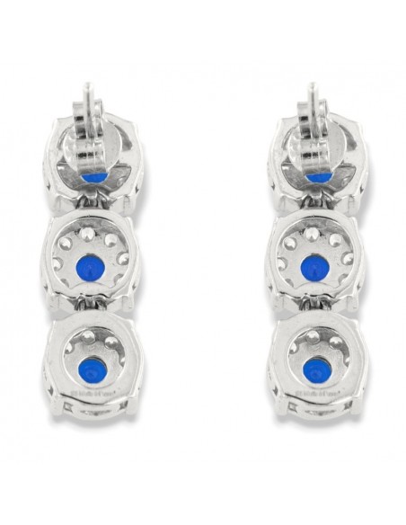 Orecchini Argento Rodiato Pendente Magic Blu 3MM [e548a741]