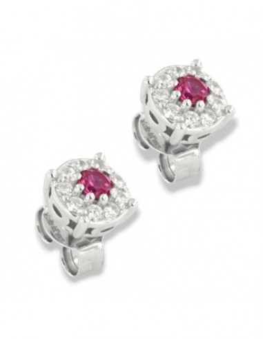 Orecchini Argento Rodiato Punto Luce Magic Fucsia 3MM [f2682de1]
