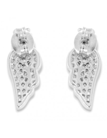 Orecchini Argento Rodiato Ali Zirconi Bianchi [3d8dd6c7]