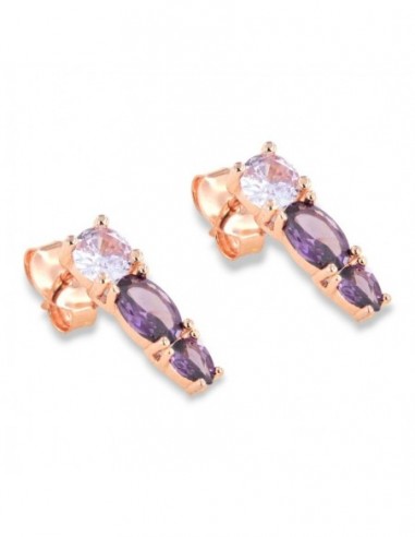 Orecchini Argento Rosato Pietre Viola [fca37d42]