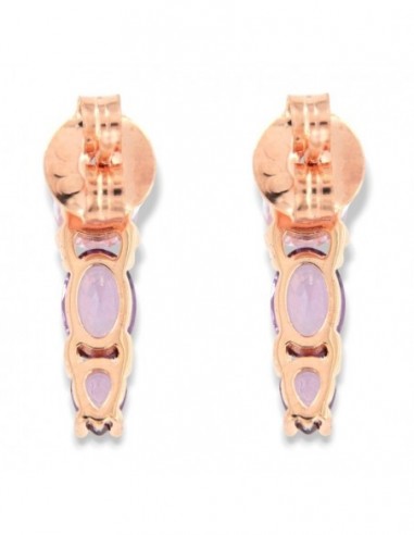 Orecchini Argento Rosato Pietre Viola [4bbebc46]