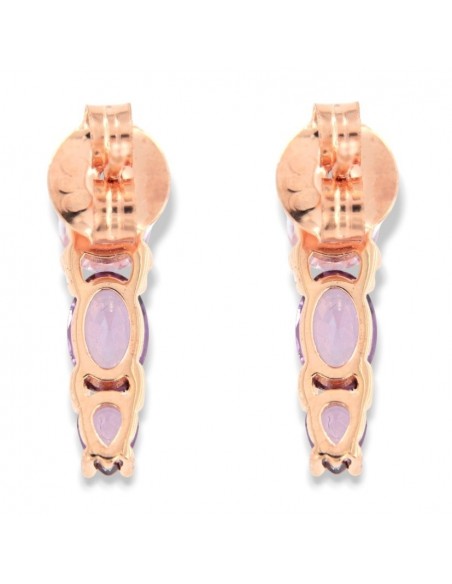 Orecchini Argento Rosato Pietre Viola [4bbebc46]