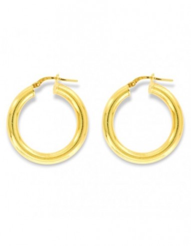 Orecchini Argento Dorato Cerchi 28MM Canna Tonda [1d931c66]