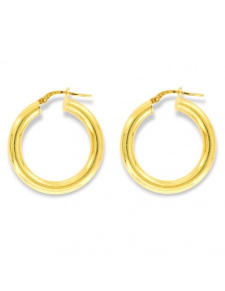Orecchini Argento Dorato Cerchi 28MM Canna Tonda [1d931c66]