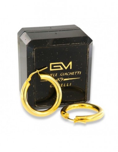 Orecchini Argento Dorato Cerchi 28MM Canna Tonda [afde9a7c]