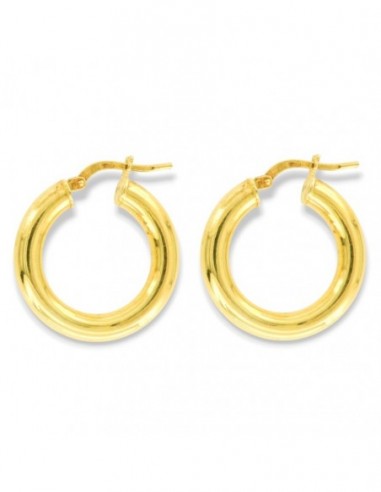 Orecchini Argento Dorato Cerchi 23MM Canna Tonda [bf58651d]