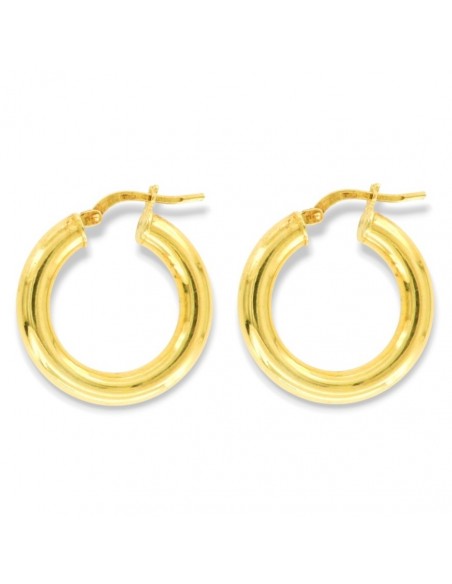 Orecchini Argento Dorato Cerchi 23MM Canna Tonda [bf58651d]