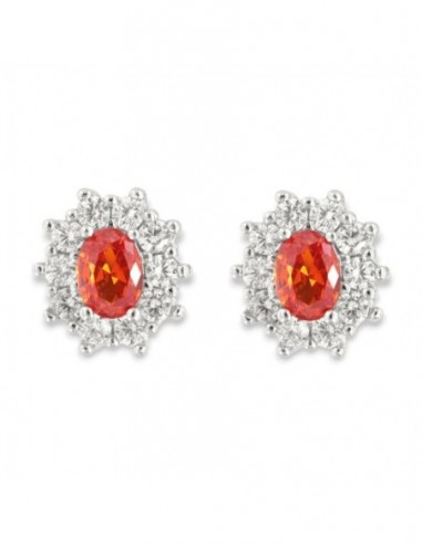Orecchini Argento Rodiato Principessa Arancione 4x3MM [f728b57c]