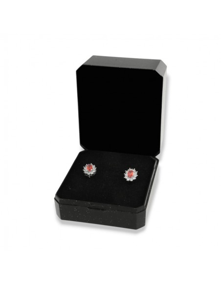 Orecchini Argento Rodiato Principessa Arancione 4x3MM [2e0f3ae8]
