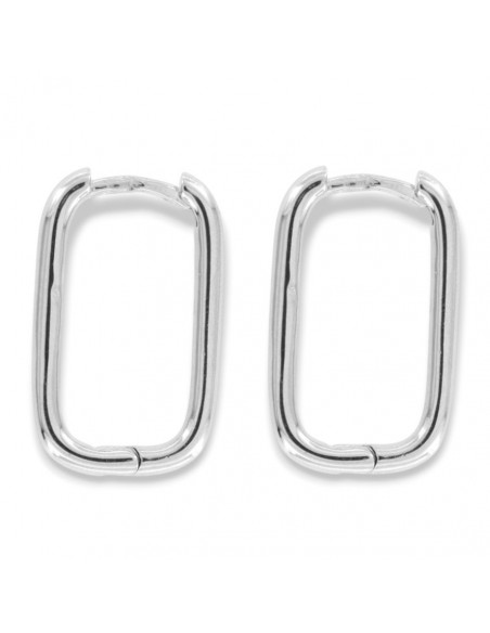 Orecchini Argento Rodiato Cerchi Ovali [41a6cc42]