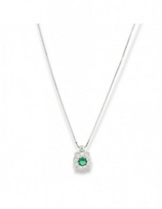 Collana Argento Rodiato Punto Luce Magic Verde Contorno Zirconi Bianchi [1bb2e6c1]