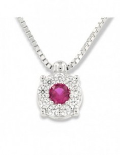 Collana Argento Rodiato Punto Luce Magic Fucsia 4MM [350a0dee] 2