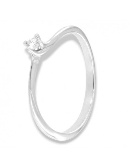 Anello Oro Bianco Solitario Valentino Diamante 0,07 Carati [6690ff6e]