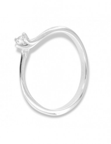 Anello Oro Bianco Solitario Valentino Diamante 0,07 Carati [96fc43e5]