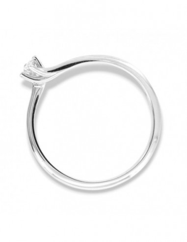 Anello Oro Bianco Solitario Valentino Diamante 0,07 Carati [93ac04fb]