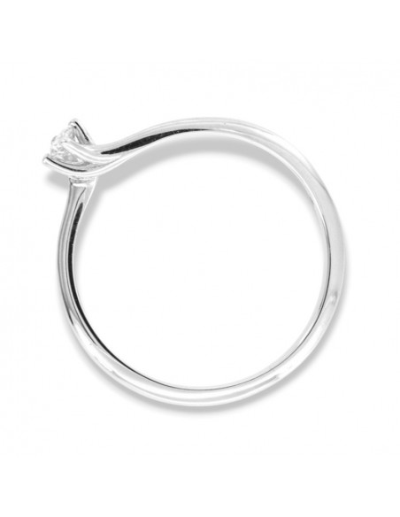 Anello Oro Bianco Solitario Valentino Diamante 0,07 Carati [93ac04fb]