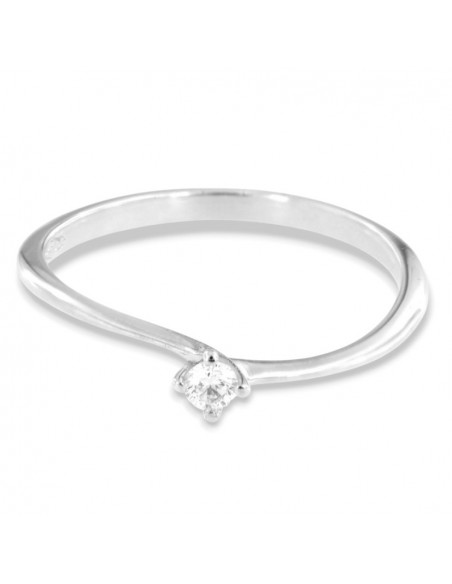 Anello Oro Bianco Solitario Valentino Diamante 0,07 Carati [24b1c5ff]