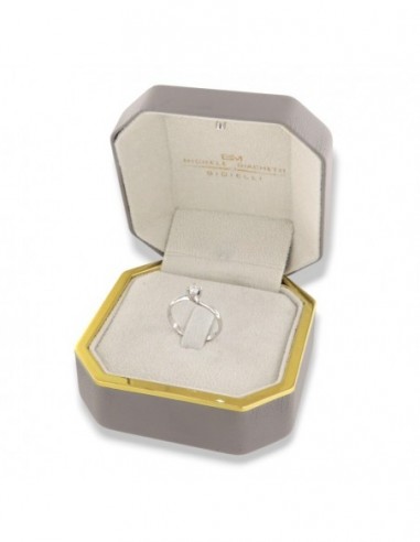 Anello Oro Bianco Solitario Valentino Diamante 0,12 Carati [b25f3872]