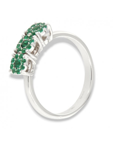 Anello Oro Bianco Trilogy Smeraldi 0,30CT [678d671b]