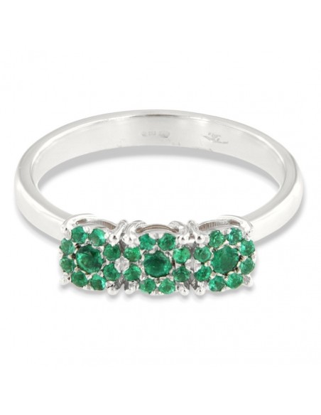 Anello Oro Bianco Trilogy Smeraldi 0,30CT [09b6e512]