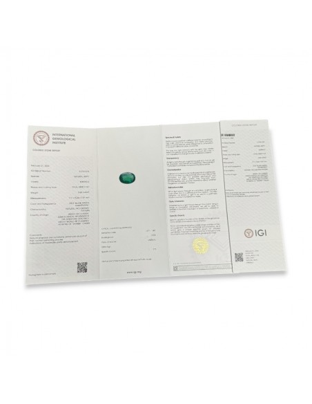 Anello Oro Bianco Principessa Smeraldo 0,68 Carati Diamanti 0,18 Carati [08fff7f1]