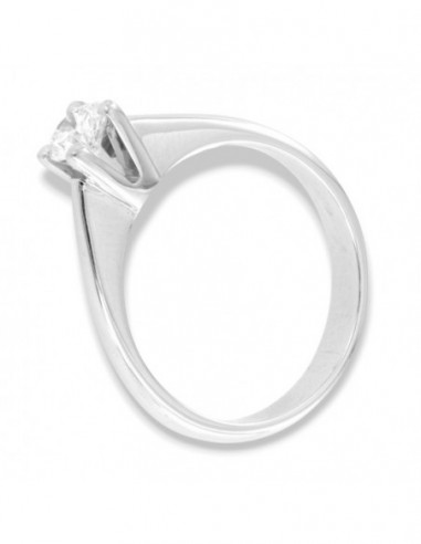 Anello Oro Bianco Solitario Diamante 0,35Ct D SI1 [1ddf02af]