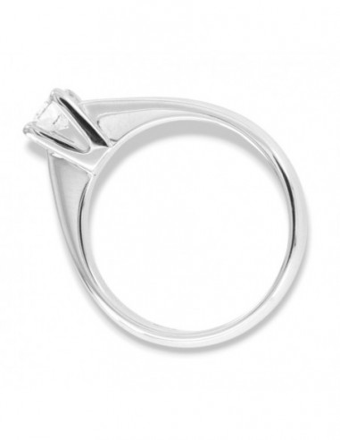 Anello Oro Bianco Solitario Diamante 0,35Ct D SI1 [aac2c3ab]