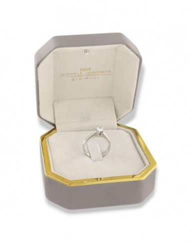 Anello Oro Bianco Solitario Diamante 0,35Ct D SI1 [c4f941a2]
